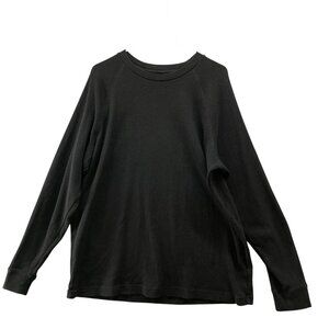 Gap Waffle Knit Long Sleeve T Shirt Mens XL Black Crewneck Pullover Thermal